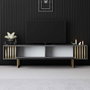 Hanah Home Mueble para TV Gold Line Antracita y Dorado